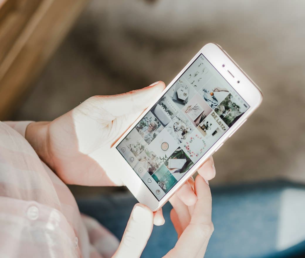 Browsing a social media feed on a smartphone
